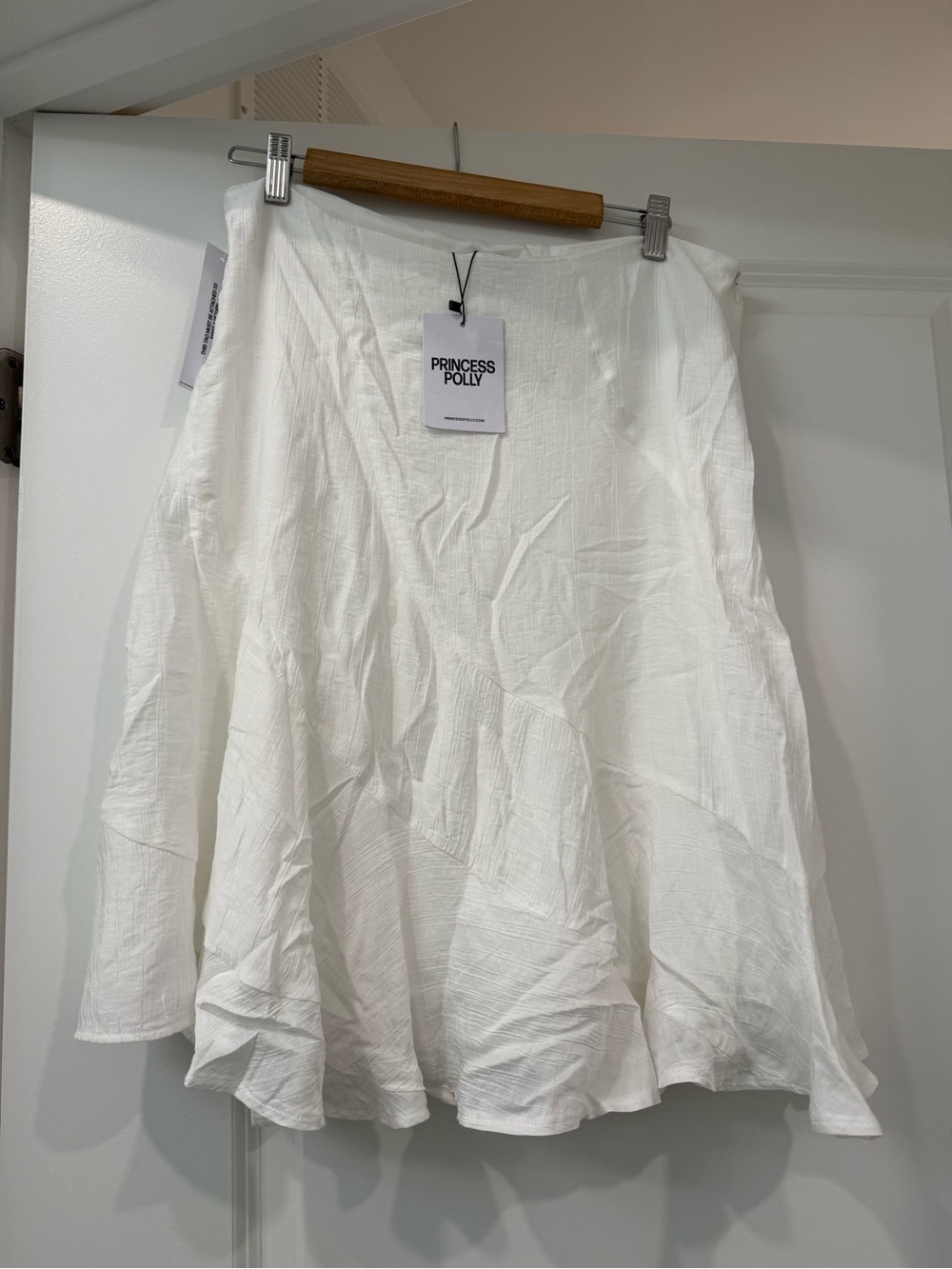 Princess Polly With Kindness White Tiered Skater Skirt size 8